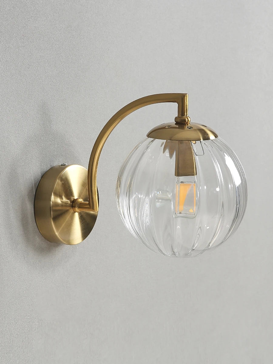 Lampe Murale Design Globe en Verre Nervuré Mes Luminaires