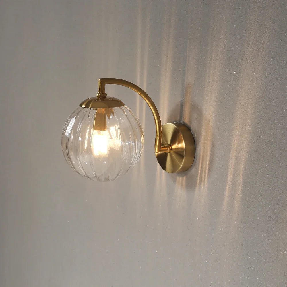 Lampe Murale Design Globe en Verre Nervuré Mes Luminaires