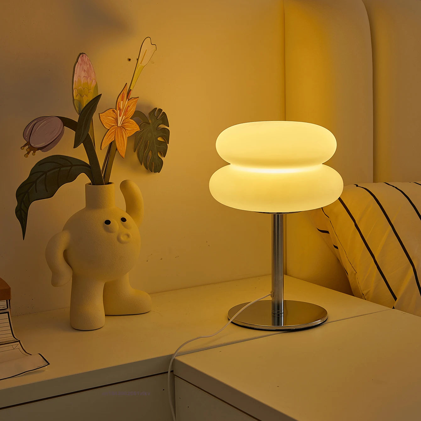 Luminaire à Poser Design Nuage – Double Globe Opale Mes Luminaires