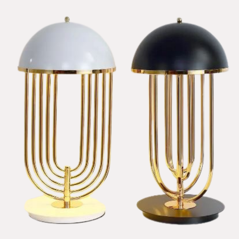 Luminaire "Arcadia" – Lampe à Poser aux Lignes Courbes et Finition Or Mes Luminaires
