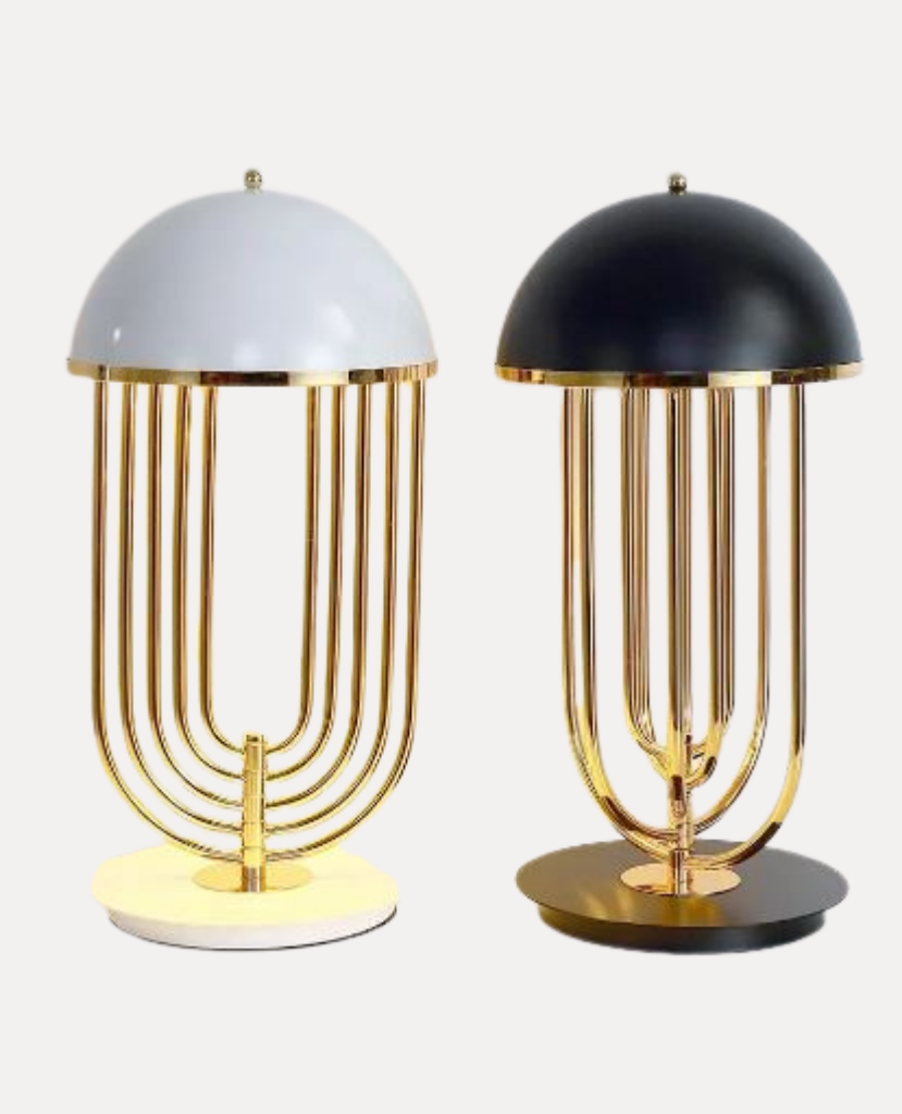 Luminaire "Arcadia" – Lampe à Poser aux Lignes Courbes et Finition Or Mes Luminaires