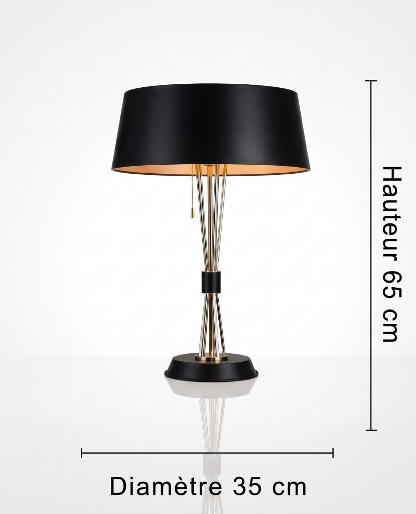 Luminaire "Arcadia" – Lampe à Poser aux Lignes Courbes et Finition Or Mes Luminaires