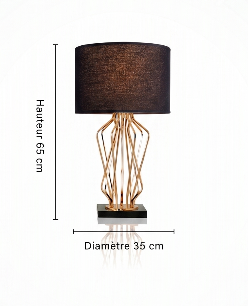 Luminaire "Arcadia" – Lampe à Poser aux Lignes Courbes et Finition Or Mes Luminaires