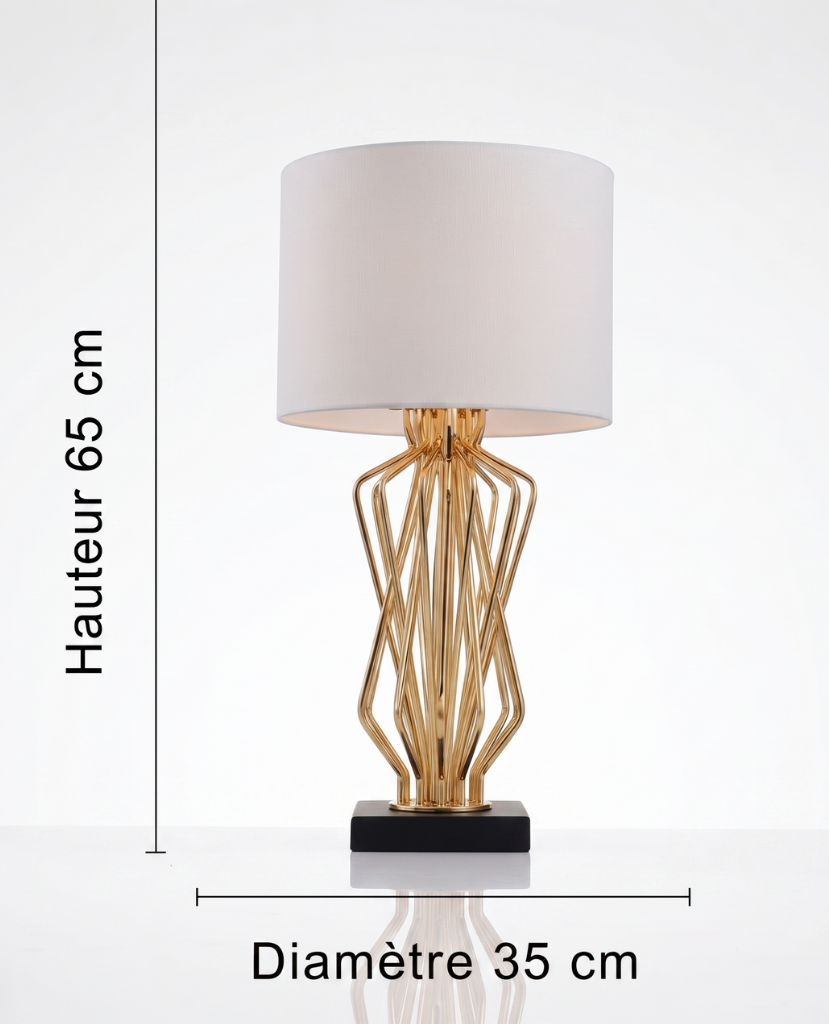 Luminaire "Arcadia" – Lampe à Poser aux Lignes Courbes et Finition Or Mes Luminaires