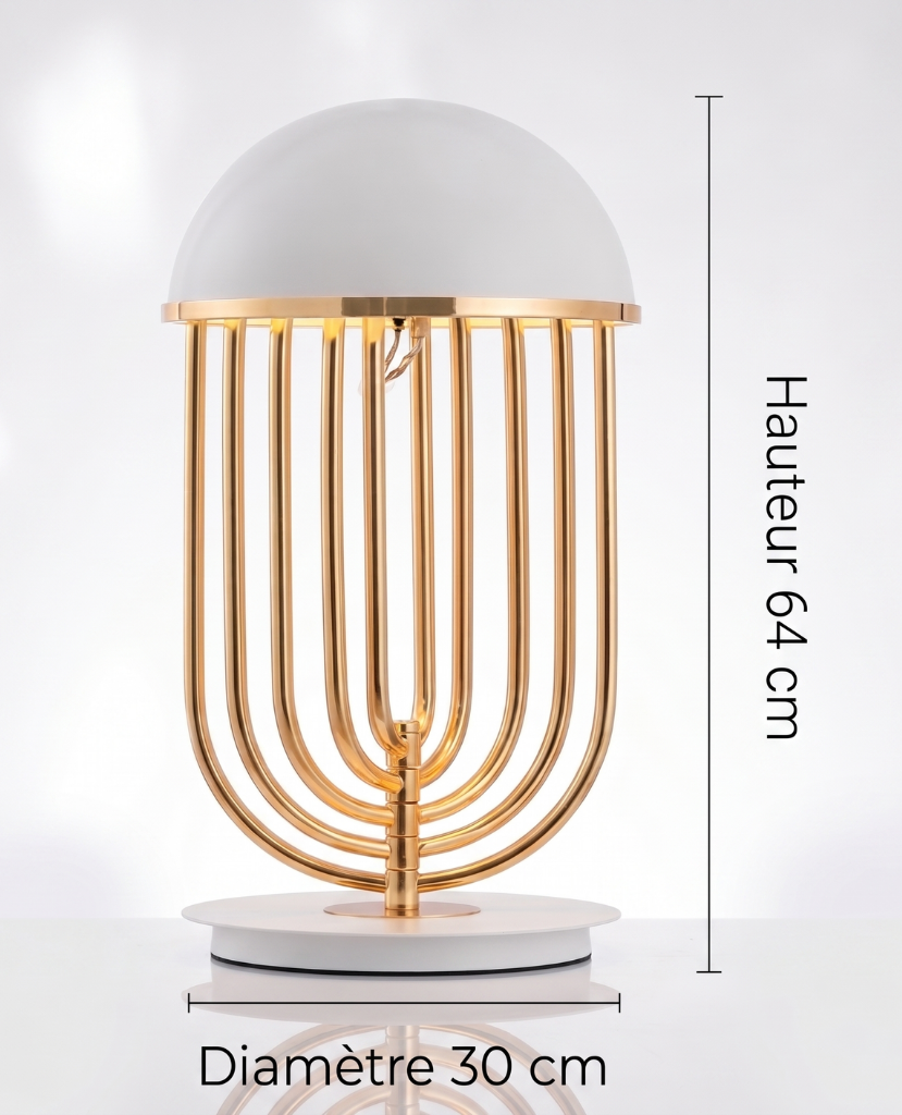 Luminaire "Arcadia" – Lampe à Poser aux Lignes Courbes et Finition Or Mes Luminaires
