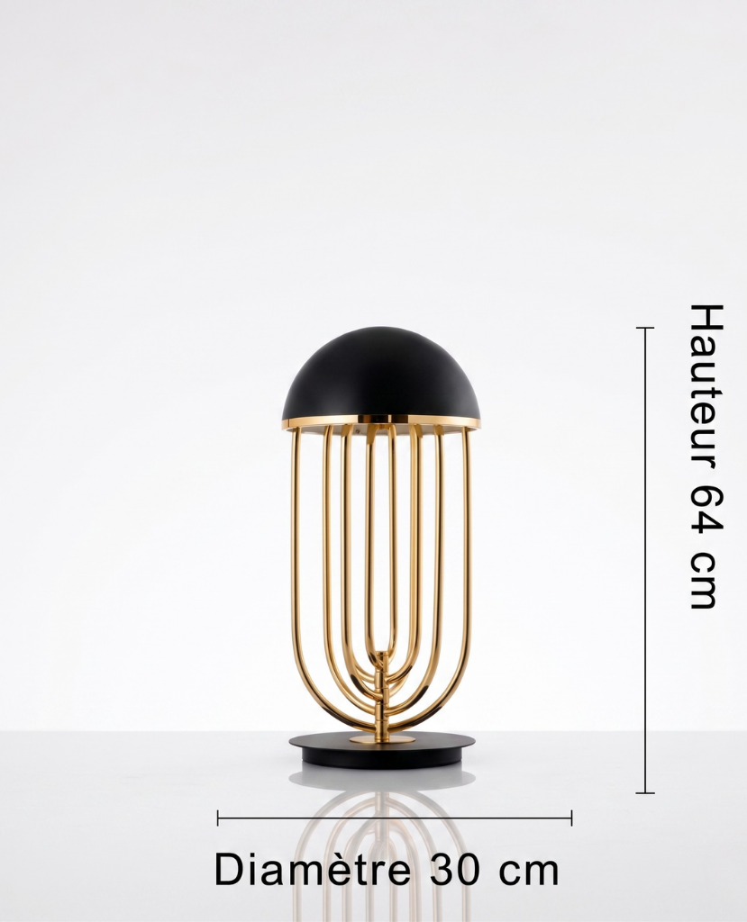 Luminaire "Arcadia" – Lampe à Poser aux Lignes Courbes et Finition Or Mes Luminaires