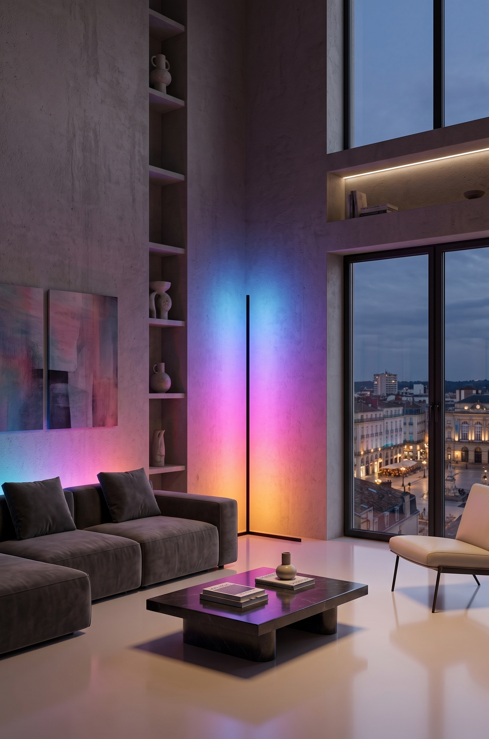 Luminaire d'Angle "Prisme RGB" – Éclairage LED Minimaliste Connecté Mes Luminaires