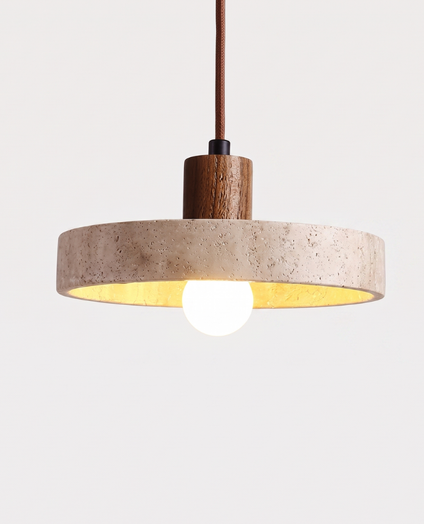 Luminaire de Table à Manger en Travertin – Suspension Design Salon et Cuisine Mes Luminaires