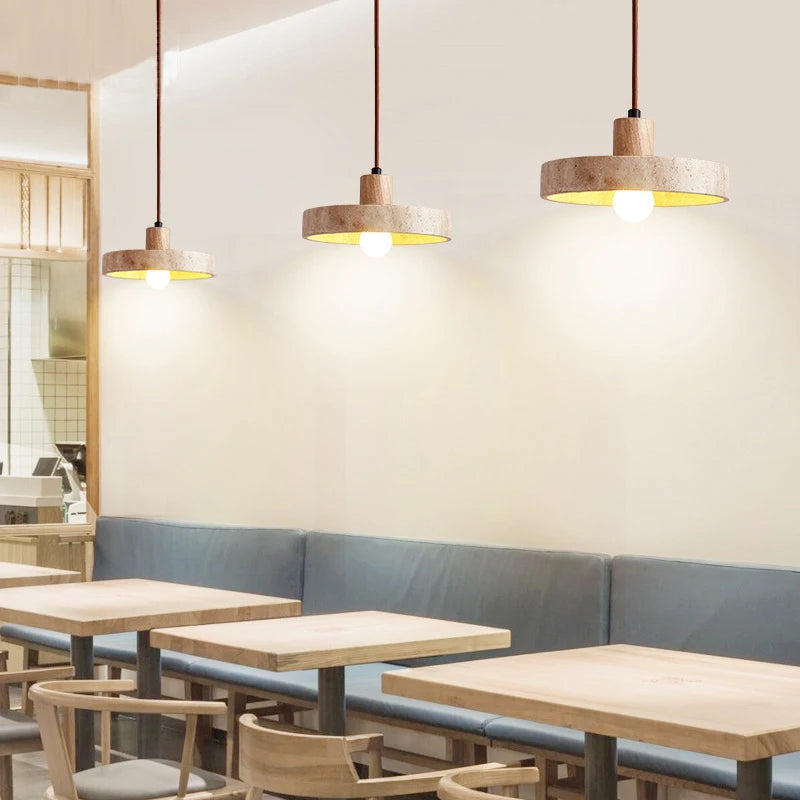Luminaire de Table à Manger en Travertin – Suspension Design Salon et Cuisine Mes Luminaires