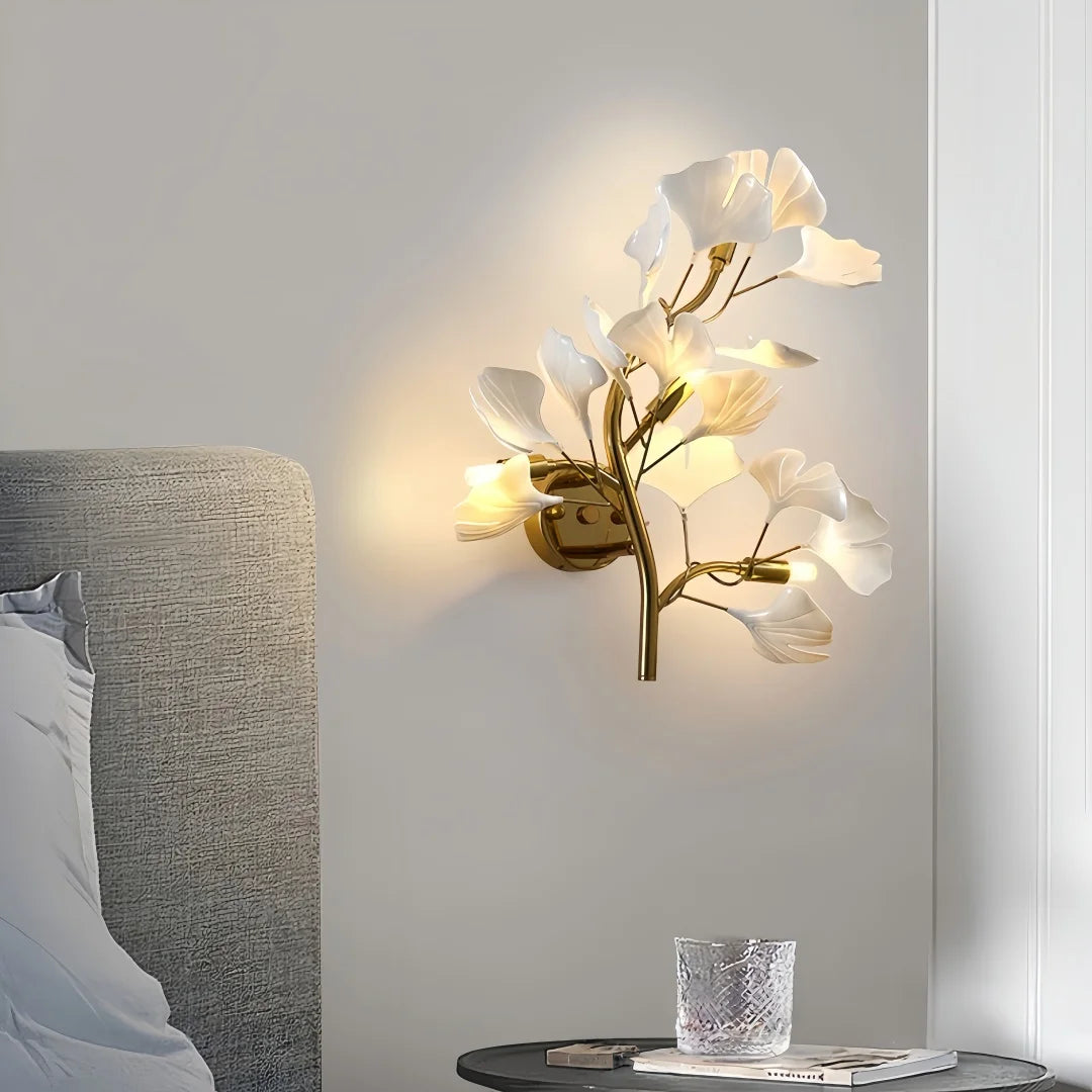 Luminaire "Foliage" – Applique Mural Artistique avec Feuilles de Porcelaine Mes Luminaires
