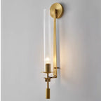 Luminaire Minimaliste "Linéa" – Tube de Verre Côtelé et Support Or Mes Luminaires