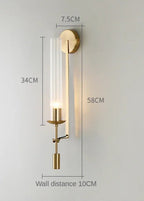 Luminaire Minimaliste "Linéa" – Tube de Verre Côtelé et Support Or Mes Luminaires
