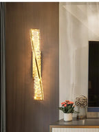 Luminaire Mural Design "Hélice" en Cristal et Or Mes Luminaires