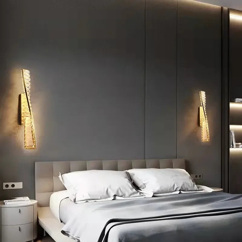 Luminaire Mural Design "Hélice" en Cristal et Or Mes Luminaires