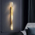 Luminaire Mural Design "Hélice" en Cristal et Or Mes Luminaires