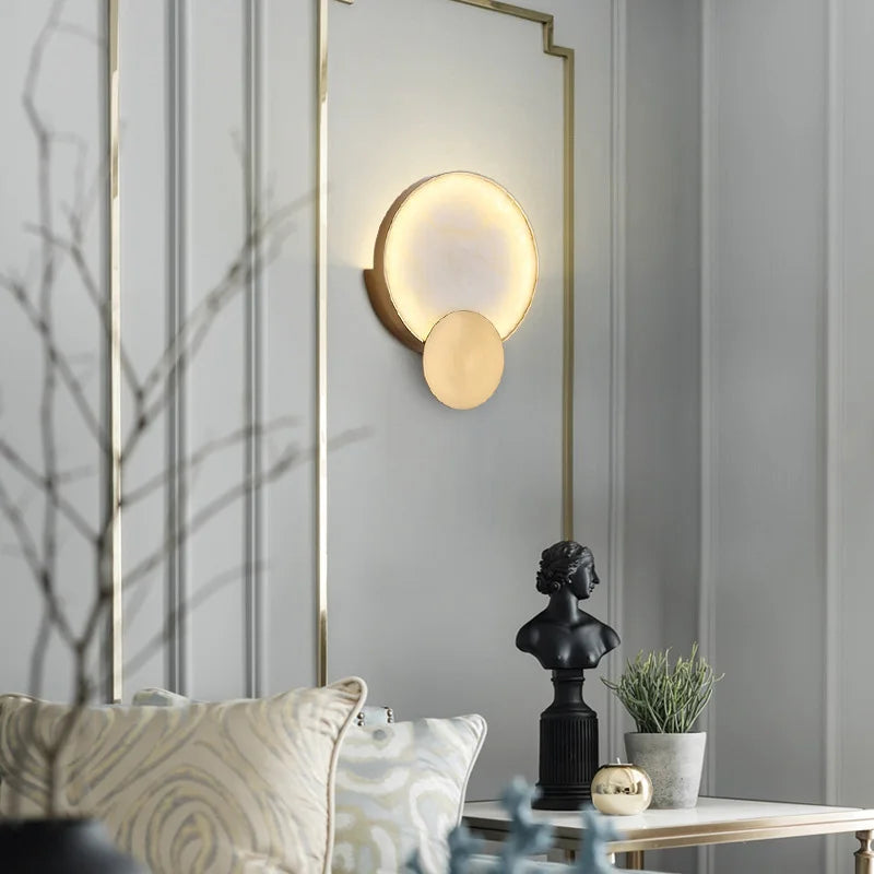 Luminaire Mural "Full Moon" – Disque en Cuivre Rétro-éclairé Mes Luminaires