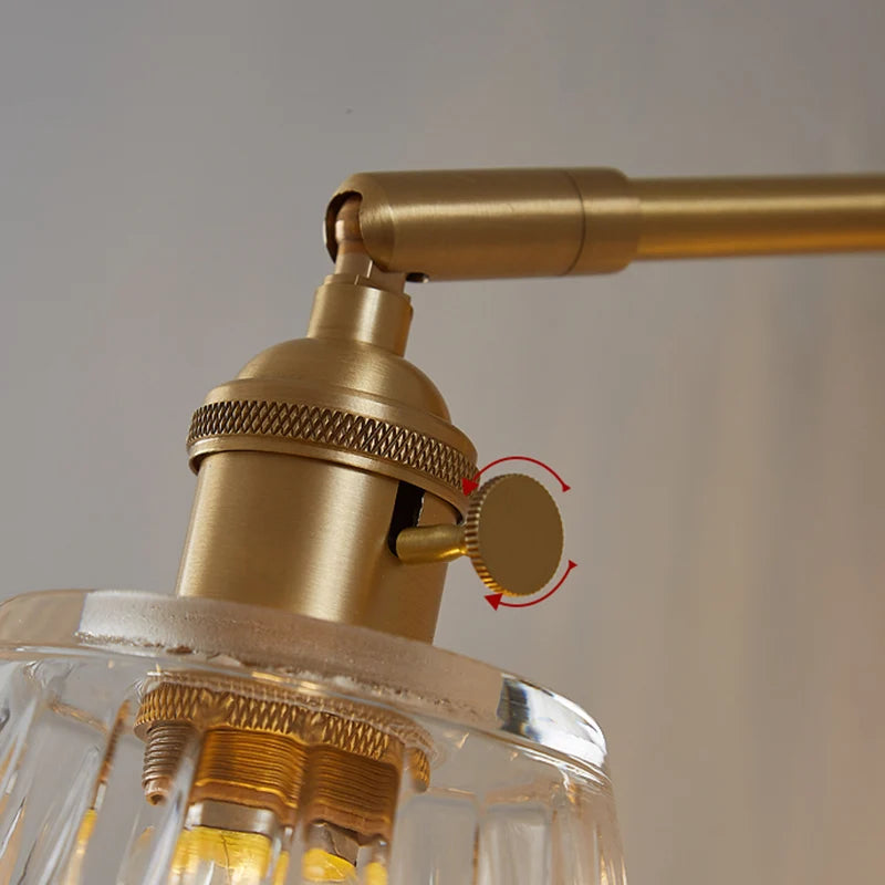 Luminaire Mural Vintage en Verre Côtelé – Finition Or Mes Luminaires