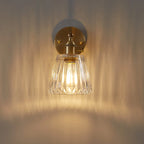 Luminaire Mural Vintage en Verre Côtelé – Finition Or Mes Luminaires