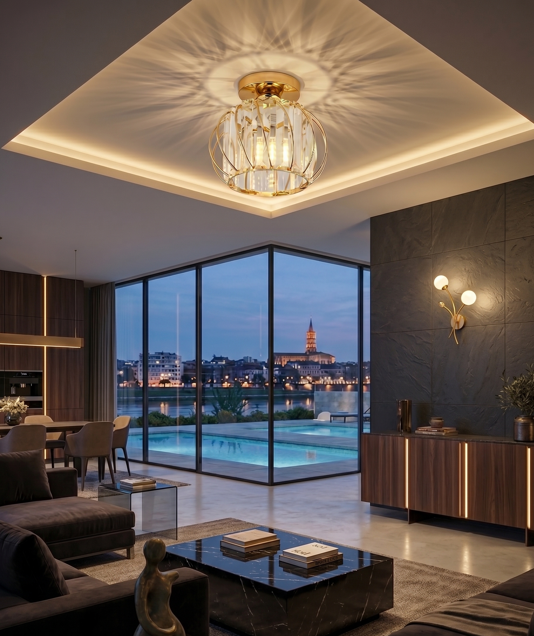 Luminaire "Orbite" – Applique Murale aux Lignes Courbes et Globes Opalins Mes Luminaires