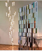 Lustre Cascade LED "Éclat Vertical" - Luminaire pour Plafond Haut Mes Luminaires