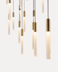 Lustre Cascade LED "Éclat Vertical" - Luminaire pour Plafond Haut Mes Luminaires