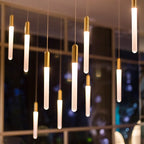 Lustre Cascade LED "Éclat Vertical" - Luminaire pour Plafond Haut Mes Luminaires