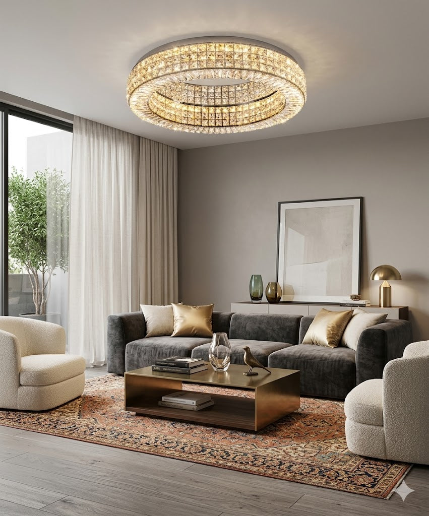 Lustre "Couronne de Cristal" – Plafonnier Moderne à Éclairage Moderne Mes Luminaires