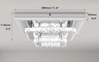 Plafonnier Lustre LED Carré en Cristal et Chrome Mes Luminaires