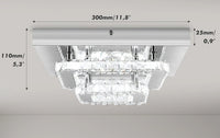 Plafonnier Lustre LED Carré en Cristal et Chrome Mes Luminaires