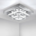 Plafonnier Lustre LED Carré en Cristal et Chrome Mes Luminaires