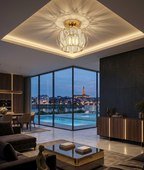 Plafonnier "Majesty" – Luminaire Royal avec Cage Dorée et Cristaux Mes Luminaires