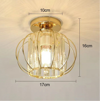 Plafonnier "Majesty" – Luminaire Royal avec Cage Dorée et Cristaux Mes Luminaires