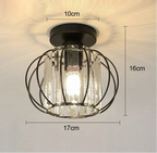 Plafonnier "Majesty" – Luminaire Royal avec Cage Dorée et Cristaux Mes Luminaires
