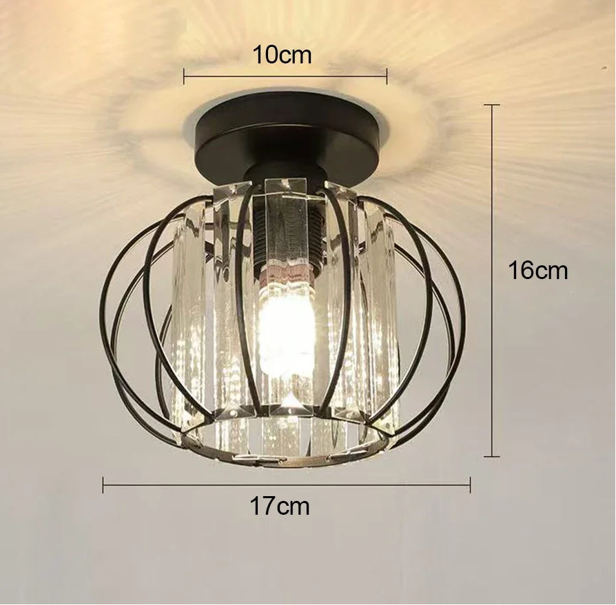 Plafonnier "Majesty" – Luminaire Royal avec Cage Dorée et Cristaux Mes Luminaires