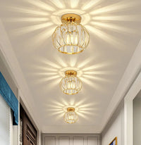 Plafonnier "Majesty" – Luminaire Royal avec Cage Dorée et Cristaux Mes Luminaires