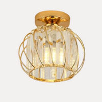 Plafonnier "Majesty" – Luminaire Royal avec Cage Dorée et Cristaux Mes Luminaires