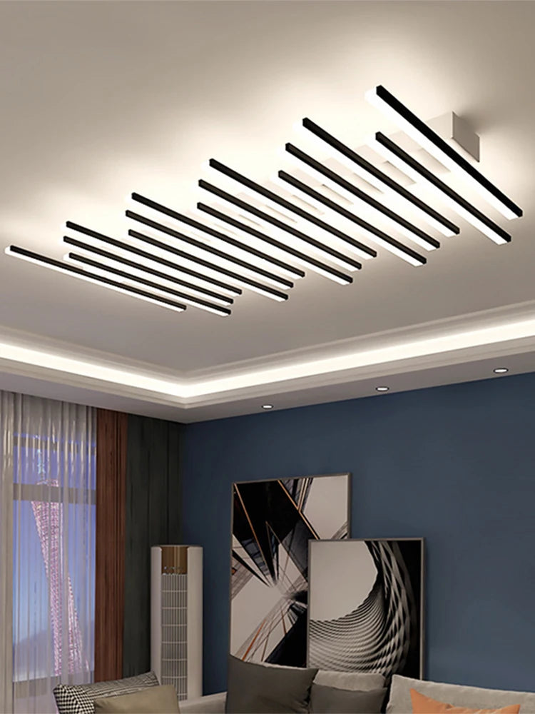 Plafonnier Minimaliste "Horizon" – Luminaire de Plafond Multi-Barres LED Mes Luminaires