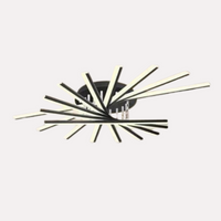 Plafonnier Multi-branches "Octave" – Luminaire Linéaire Ajustable Noir et Or Mes Luminaires