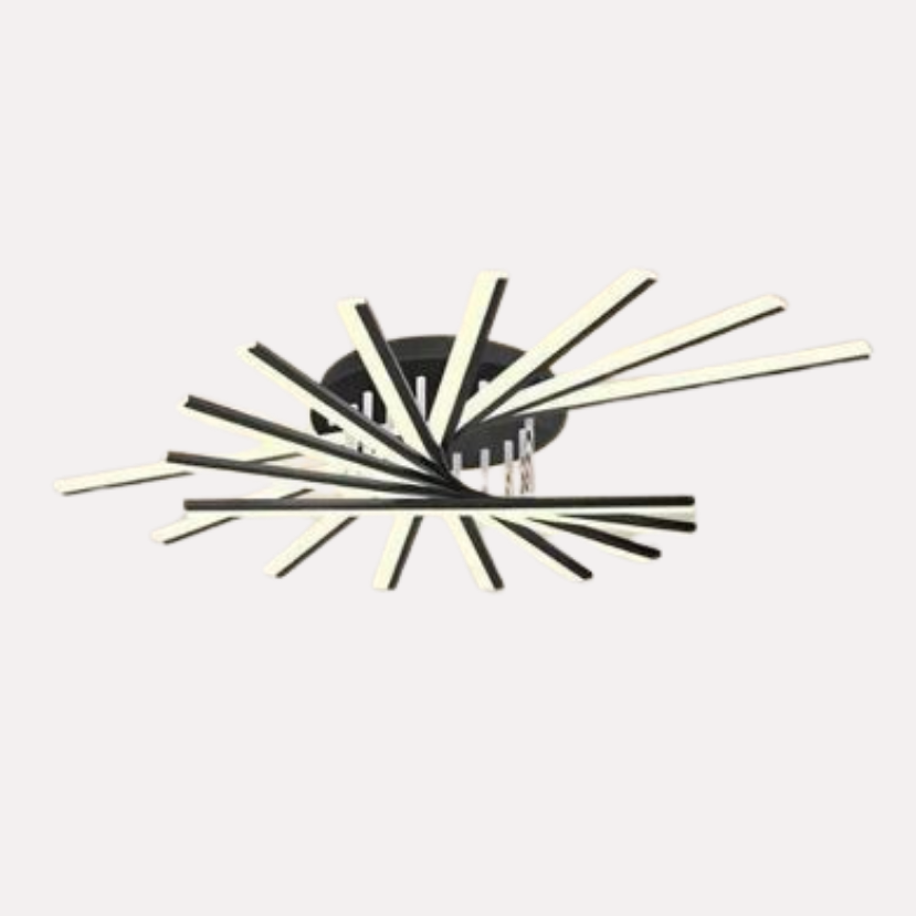 Plafonnier Multi-branches "Octave" – Luminaire Linéaire Ajustable Noir et Or Mes Luminaires