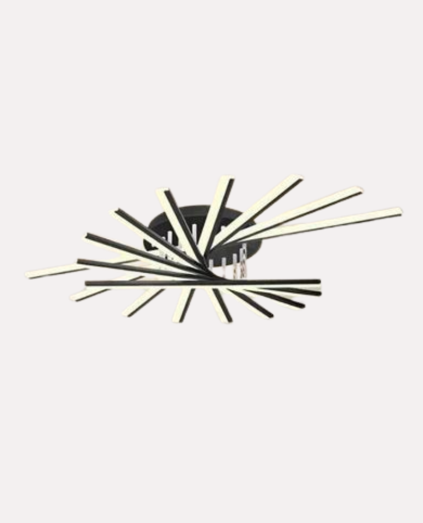 Plafonnier Multi-branches "Octave" – Luminaire Linéaire Ajustable Noir et Or Mes Luminaires