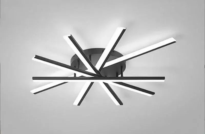 Plafonnier Multi-branches "Octave" – Luminaire Linéaire Ajustable Noir et Or Mes Luminaires