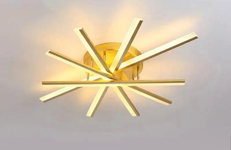 Plafonnier Multi-branches "Octave" – Luminaire Linéaire Ajustable Noir et Or Mes Luminaires