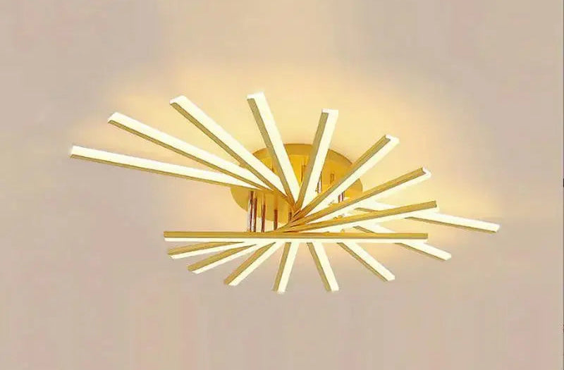 Plafonnier Multi-branches "Octave" – Luminaire Linéaire Ajustable Noir et Or Mes Luminaires