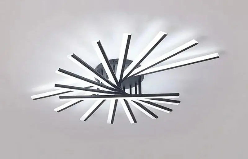 Plafonnier Multi-branches "Octave" – Luminaire Linéaire Ajustable Noir et Or Mes Luminaires