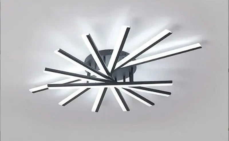 Plafonnier Multi-branches "Octave" – Luminaire Linéaire Ajustable Noir et Or Mes Luminaires