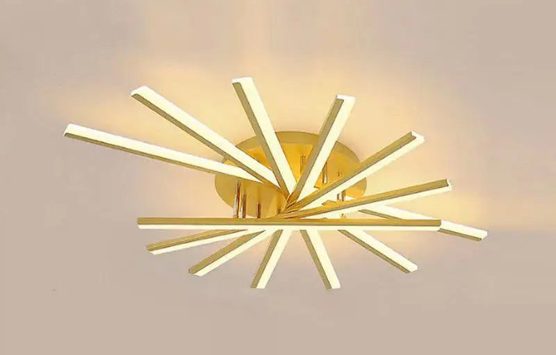 Plafonnier Multi-branches "Octave" – Luminaire Linéaire Ajustable Noir et Or Mes Luminaires