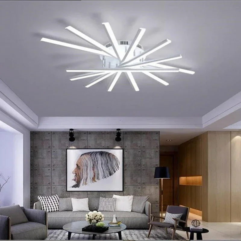 Plafonnier Multi-branches "Octave" – Luminaire Linéaire Ajustable Noir et Or Mes Luminaires