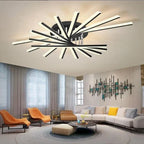 Plafonnier Multi-branches "Octave" – Luminaire Linéaire Ajustable Noir et Or Mes Luminaires