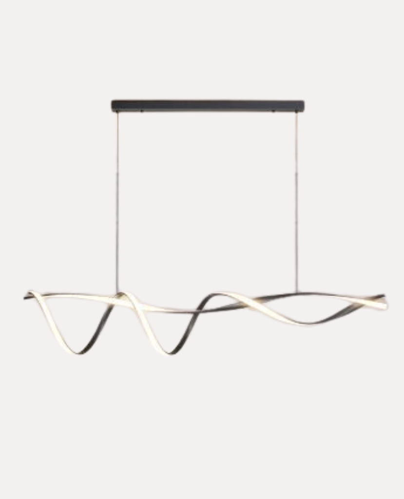 Suspension LED Design Ruban Ondulé – Lustre Moderne en Forme de Vague Mes Luminaires