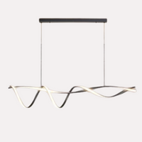Suspension LED Design Ruban Ondulé – Lustre Moderne en Forme de Vague Mes Luminaires